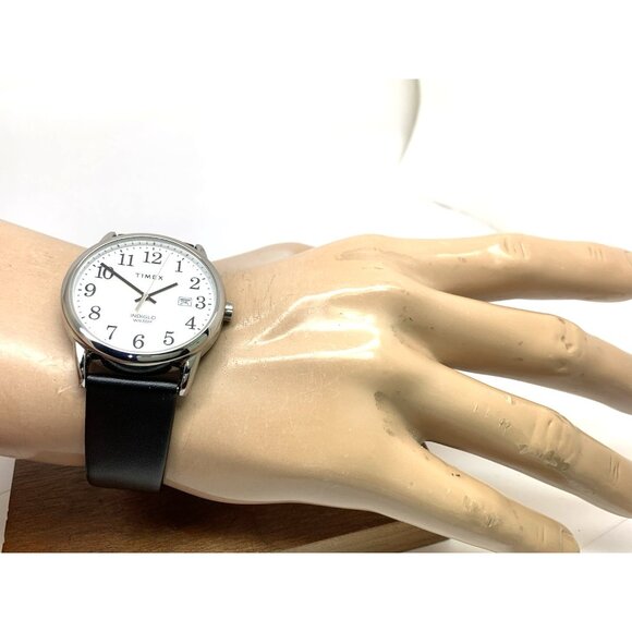 Timex Men's Watch TW2V40000 Quartz White Dial Day Date Leather Band 38mm - Picture 4 of 14